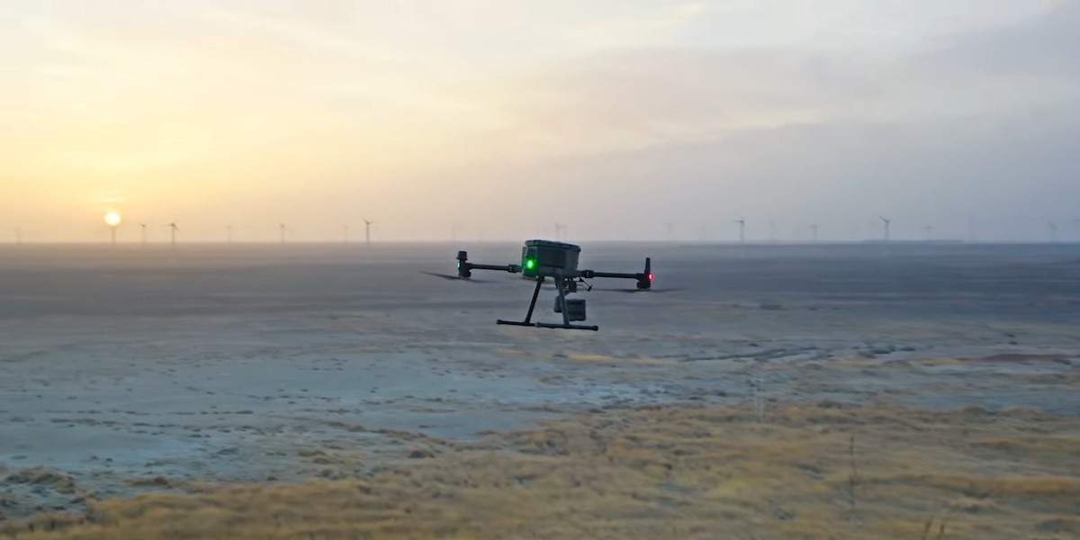 Drone flying