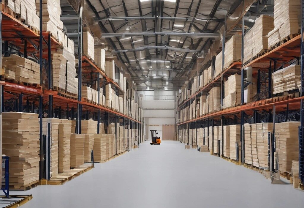 Vinyl floor in an expansive wharehouse