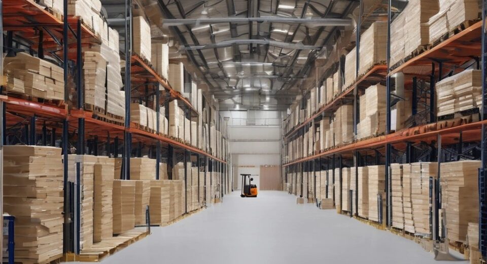 Vinyl floor in an expansive wharehouse