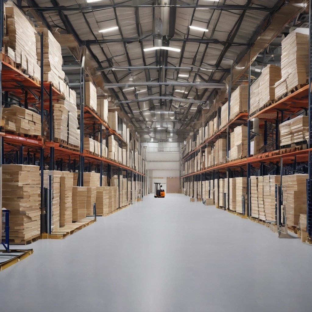 Vinyl floor in an expansive wharehouse